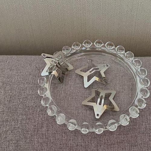 Y2K hot girl star hair clip ins metallic sweet and cool clip silver five-pointed star hair clip versatile bb clip
