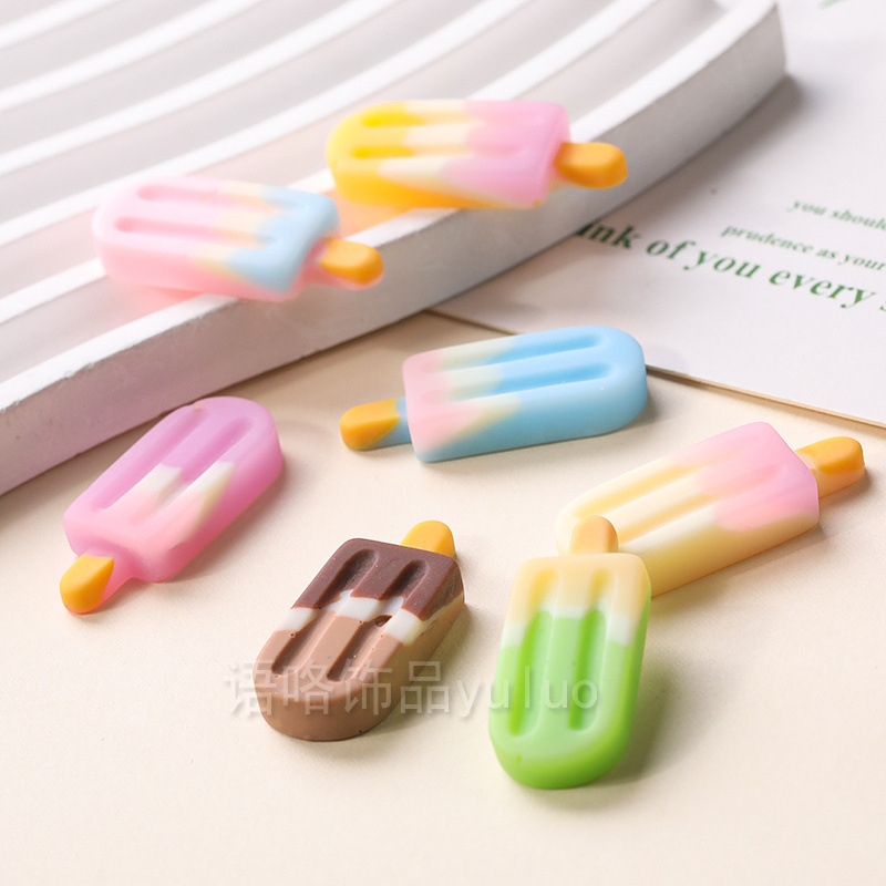 Colorful Popsicle Resin Accessories DIY Cream Glue Candy-Colored Accessories Fridge Magnets Realistic Miniature Food Toys