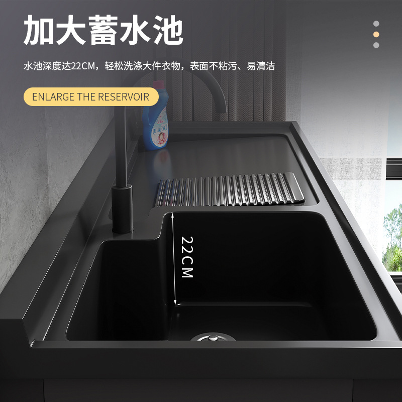 Lavadora socio integrado gabinete balcón lavabo mueble de baño lavabo mesa de lavado espacio lavadero de aluminio piscina piedra de cuarzo image 4