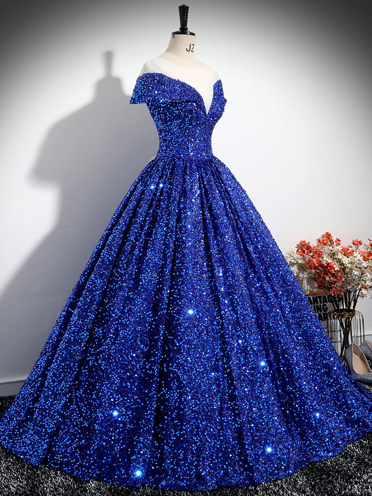Una palabra hombro vestido de noche mujer esquinilla escenario solo vestido de exámenes de arte vocal reunión anual temperamento al por mayor