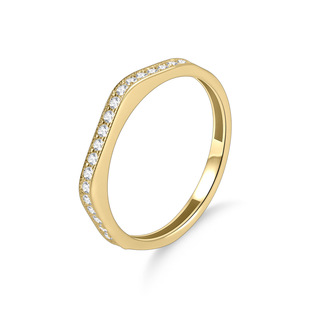 Simple Japanese-Korean Style Ring s925 Sterling Silver Gold Plated with Artificial Cultivation Diamond Golden Dawn Series Ring for Women