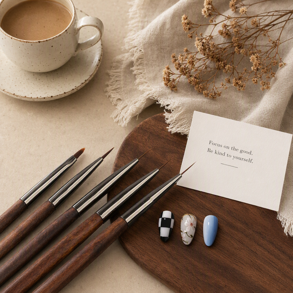 Juego de Pinceles para Manicura de Madera y Nylon image 3