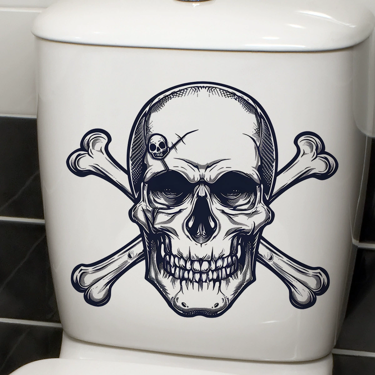 Новый ACC33264 Halloween Horror Skull Toilet Sticker туалет наклейка украшение стены