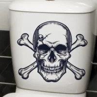 Новый ACC33264 Halloween Horror Skull Toilet Sticker туалет наклейка украшение стены