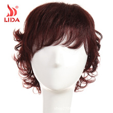 欧美跨境真人发短款翻翘玫瑰网波浪卷发时尚女士整头假发现货直发