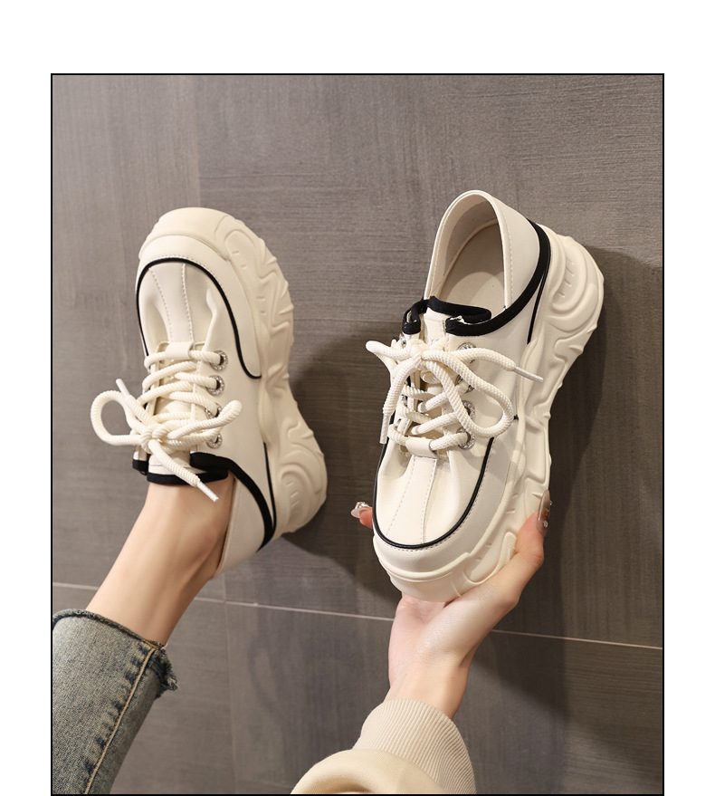 Giày sneaker nữ đế dày tăng chiều cao, form slip-on tiện lợi, đế bánh xốp mềm — màu be chi tiết 14