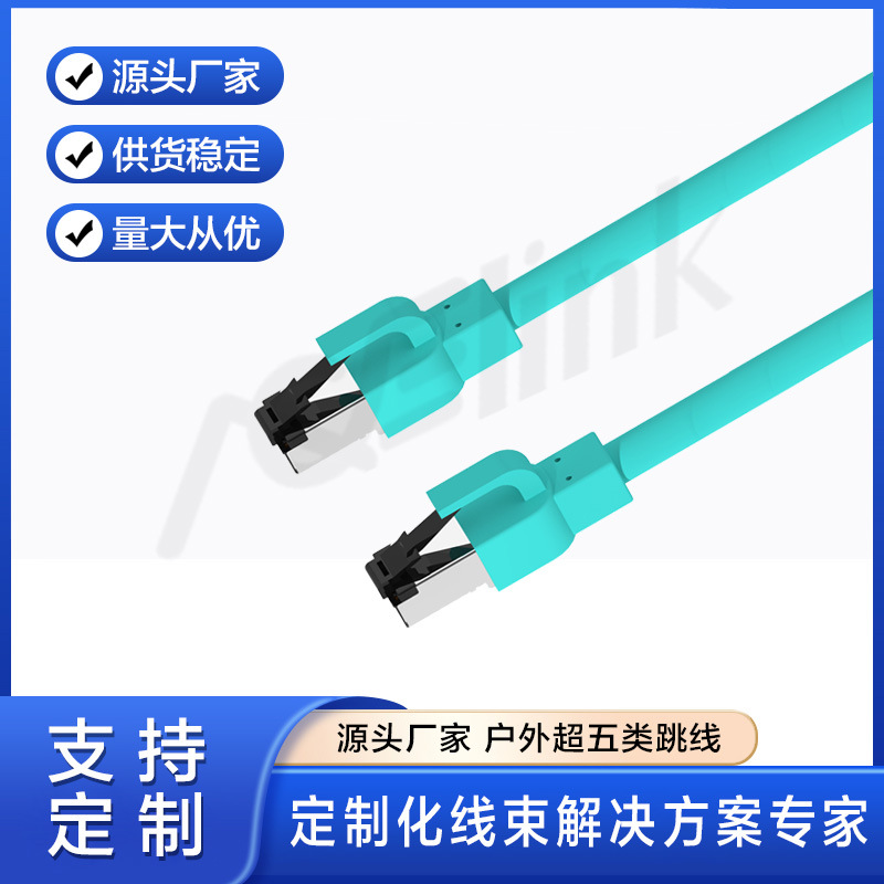 超五类网线8芯双绞CAT.5E成品网络跳线TPE柔工业以太网SF/UPT