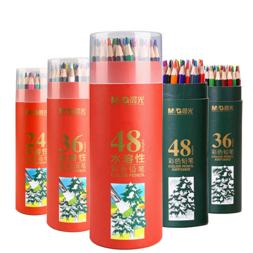 Morning Light 48-Color Colored Pencils AWP36808 Bucket Oil-Based Pencils for Primary School Students Kindergarten Children Drawing and Coloring