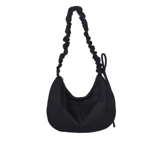 Korean pure color dumpling bag, cross-body bag, design, niche casual, lazy, high-end, three-bar cloud bag