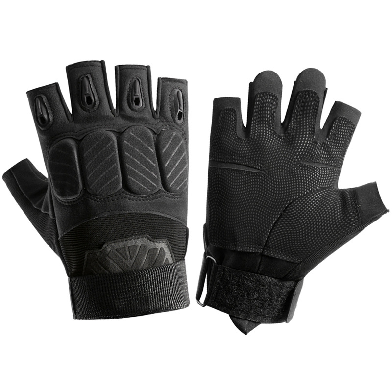 Guantes tácticos de medio dedo para montañismo y actividades de campo, hombres y mujeres, conducción de motocicletas al aire libre, antideslizantes, fitness, transpirables, guantes para todas las estaciones