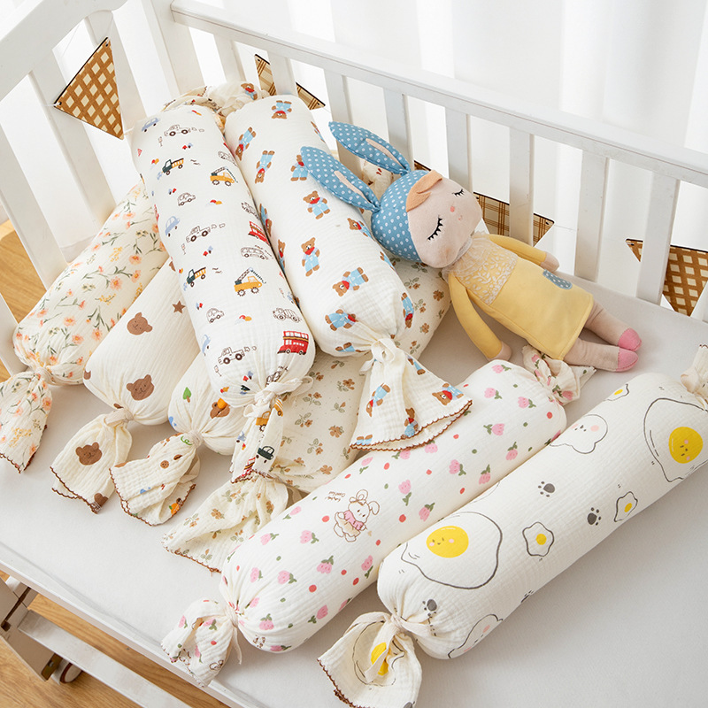 Baby Candy Pillow Pure Cotton Gauze Cylindrical Pillow Kidsren's Side-Blocking Pillow Baby Sleeping Leg Side Sleeping Pillow