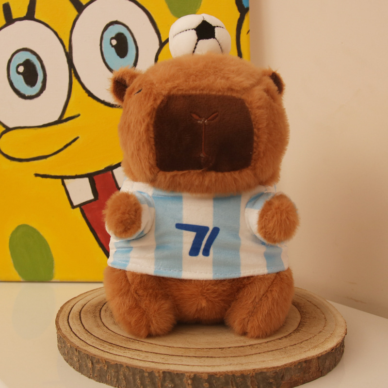 Linda y linda ropa deportiva Kapibara muñeco de peluche capibara regalo de muñeca de agarre de 8 pulgadas