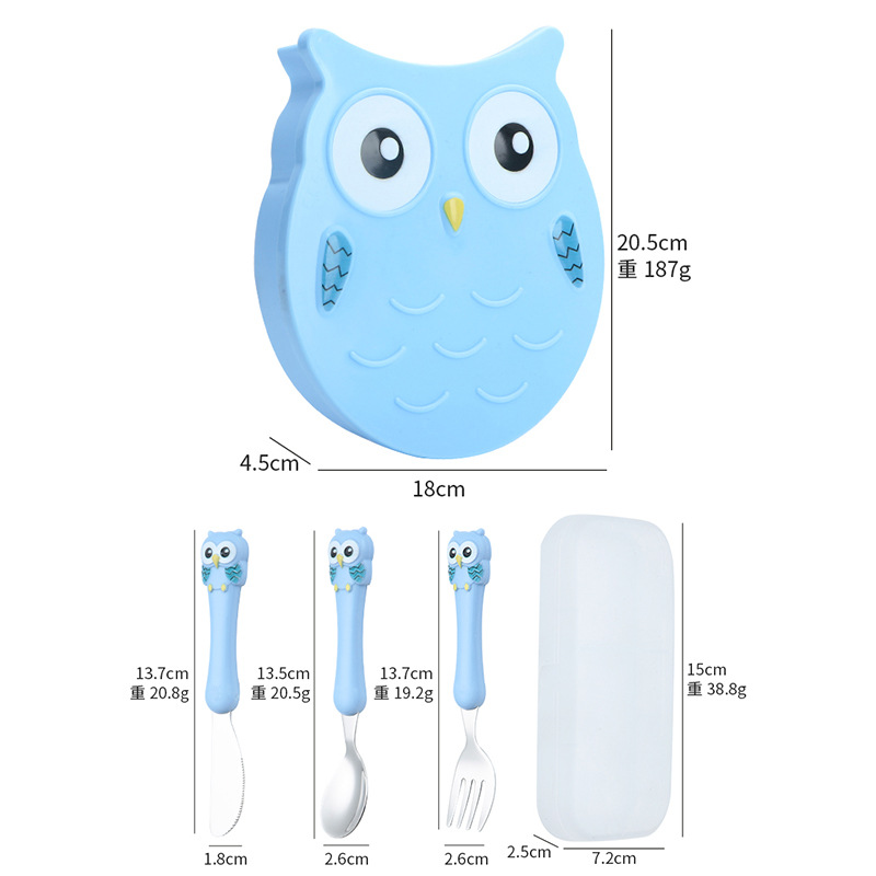 파란색 디너 접시 + 나이프, 포크, 스푼 + 휴대용 상자