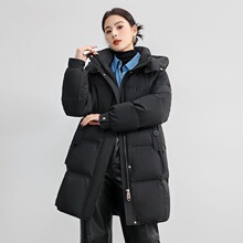 欧美学院风A字版宽松棉衣女冬季2025新款中长款超好看加厚保暖外