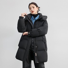 欧美学院风A字版宽松棉衣女冬季2025新款中长款超好看加厚保暖外