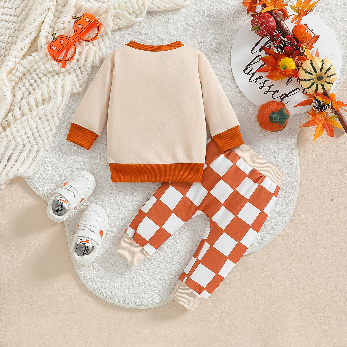 Conjunto de dos piezas de sudadera y pantalones con capucha para bebé de otoño con ropa infantil de Halloween de Samgamibaby_voghion.com
