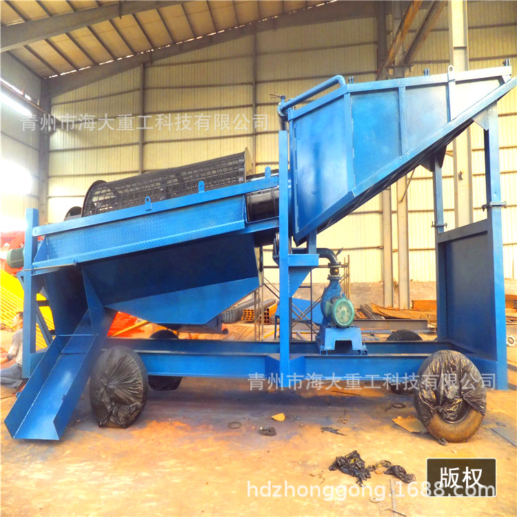 福建移动淘金车筛分选金设备 沙金提取设备 移动砂金筛选机械现货