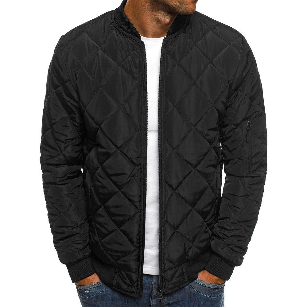 Men's Winter Jacket Warm Stand Collar Padded Cotton Coat_voghion.com