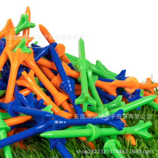 Limit Model Four-Claw Plastic Ball Tee 83mm Upgraded Model (Blue, Orange, Green) 50Pcs Golf Spikes