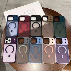 iPhone17対応 ソフトカラー マグネット式スマホケース 高級感 16proMax マット仕上げ Apple 15 耐衝撃保護ケース