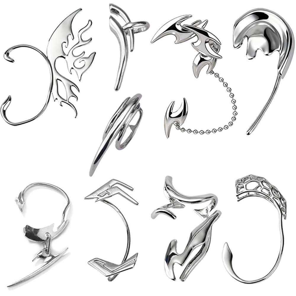European and American Fashion Mechanical Blood Blade Piercing-Free Ear Jewelry Creative Mechanical Style Ear Expansion Knife Earrings Wholesale