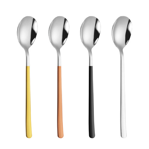 304 stainless steel spoon, good-looking household Korean-style bibimbap spoon, long-handled spoon, children's eating spoon
