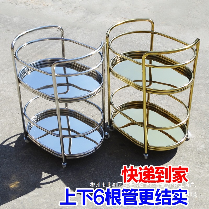 Fábrica directa coche de comedor móvil de doble servicio carro de bebida de acero inoxidable carro de bocadillos carro bar 4S tienda de té