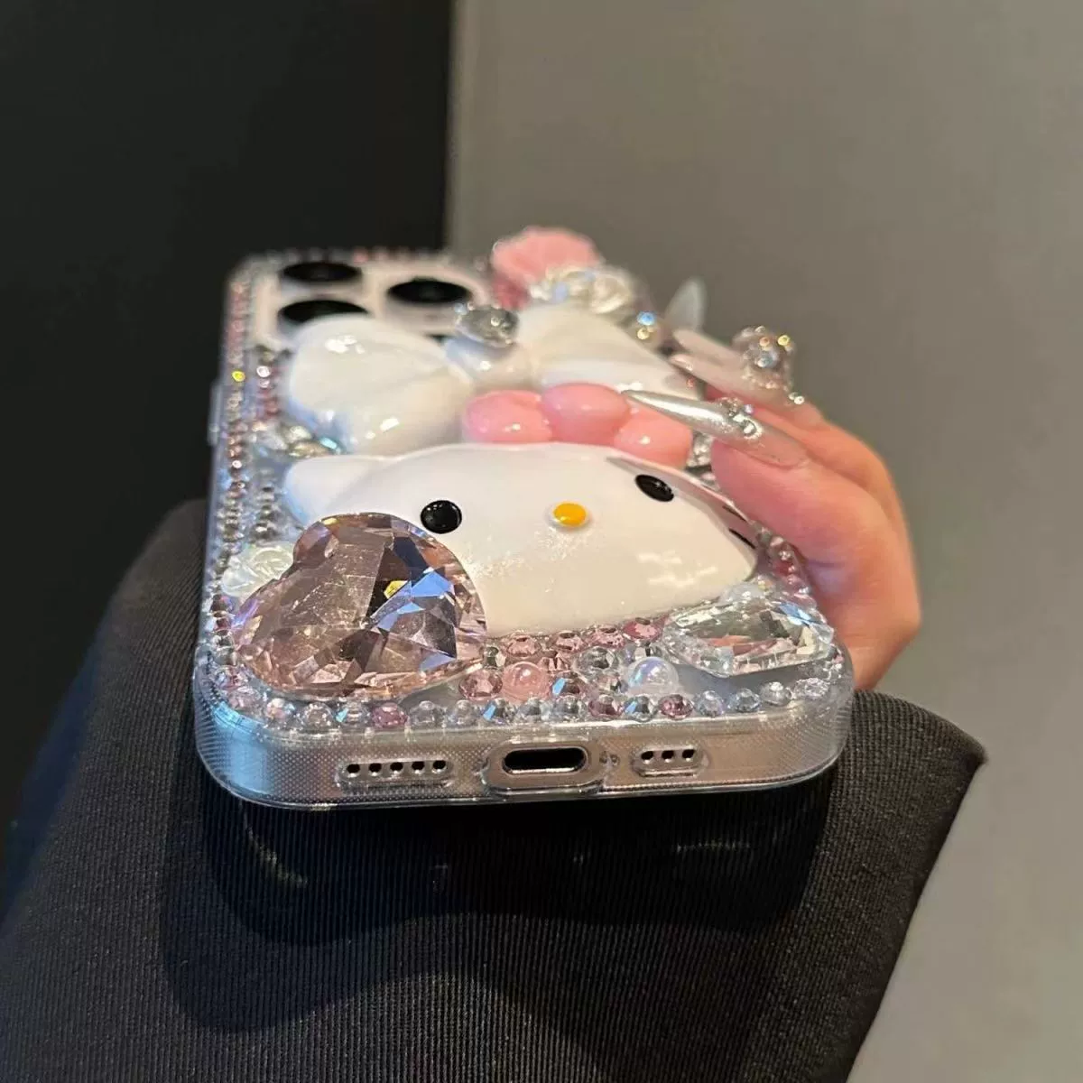 Хелло Китти, яблоко, iPhone16, защитный чехол с бантом, iPhone17, iPhone17 Pro, защитный чехол, осеняя защита