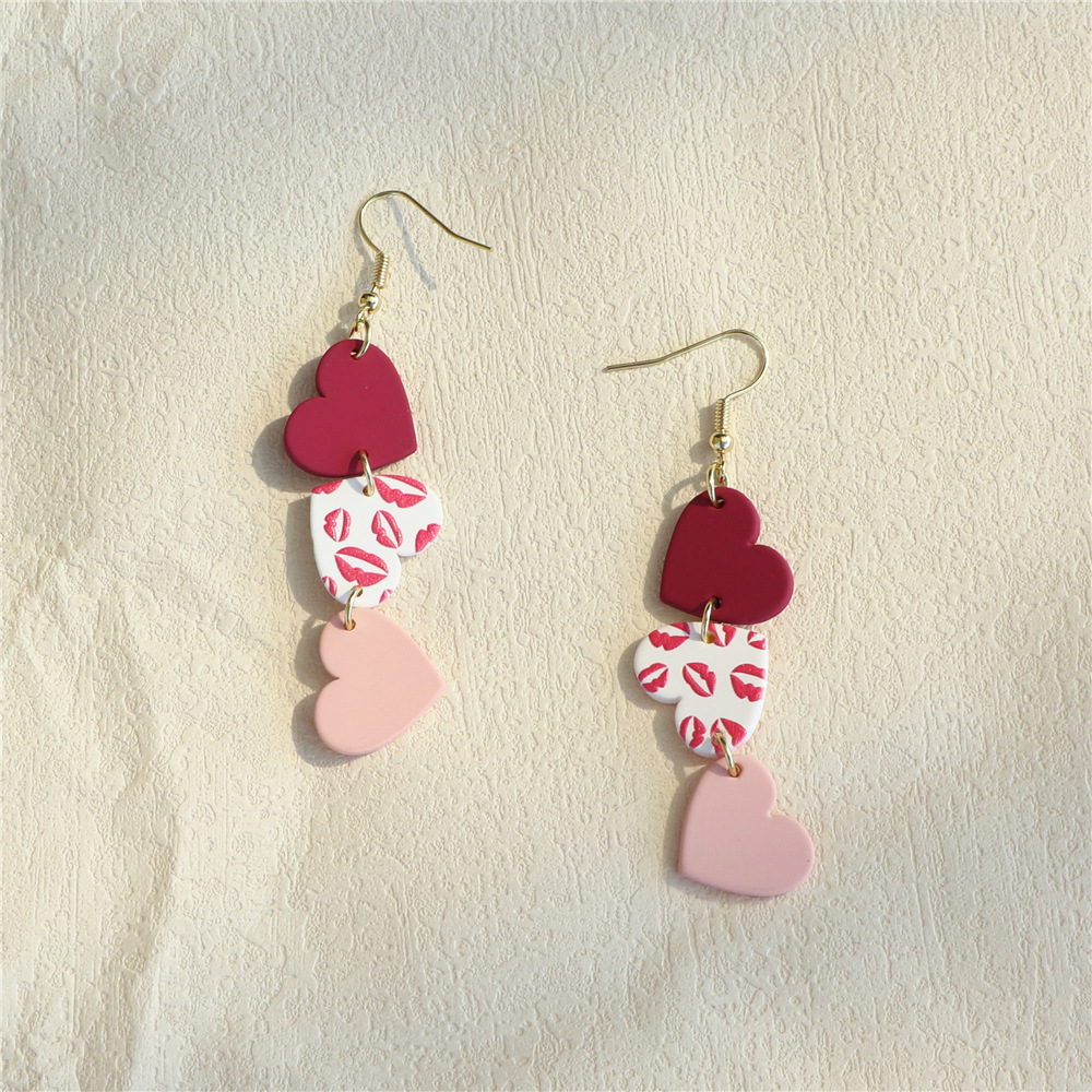 Diseño Original Forma De Corazón Arílico Mujeres Pendientes De Gota display picture 4