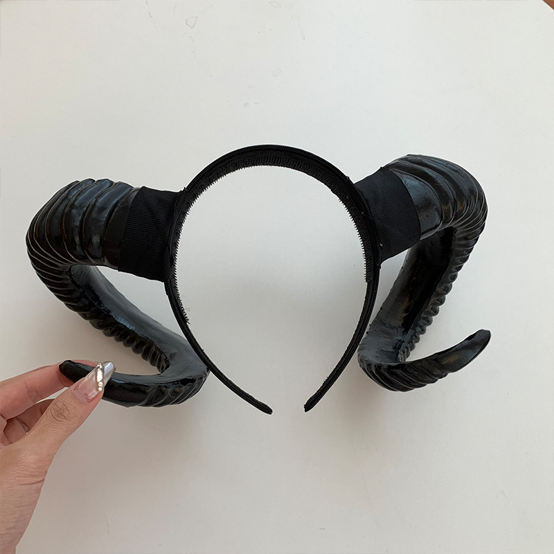 Halloween cosplay props cuernos diablo disfraz batear orejas del diablo peinado bandejas de pelo
