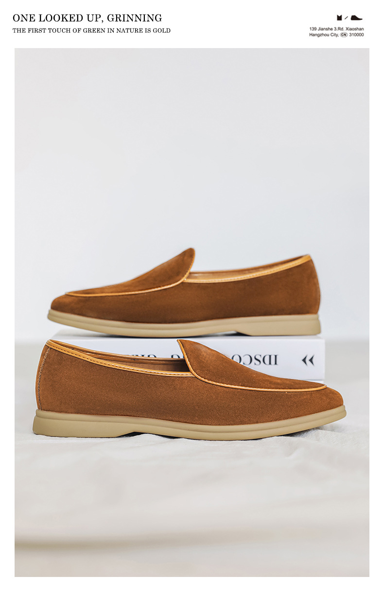 Men's Shoes Formal Shoes Spring New Loafers One Foot Stirrup Soybean Shoes_vogvips.com