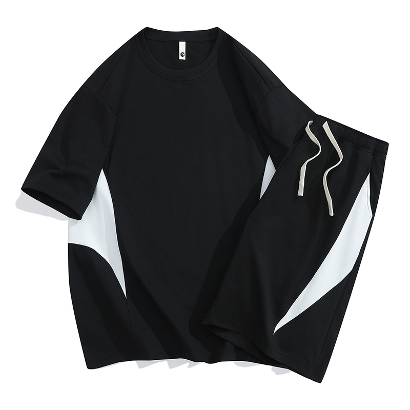 2025 adolescente verano nuevo estilo suelto y cómodo traje de ocio deportivo para hombre camiseta de manga corta pantalones cortos deportivos de 2 piezas