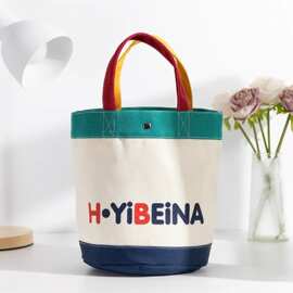 妈咪帆布包百搭款手提包宝妈出门便携母婴外出专用帆布袋