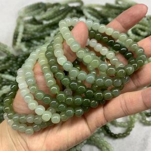 Hotan Jade Bracelet Hotan Jade Qinghai Material Cargo Head Gradient Color Old Bead Bracelet Material Fine Bracelet Wholesale