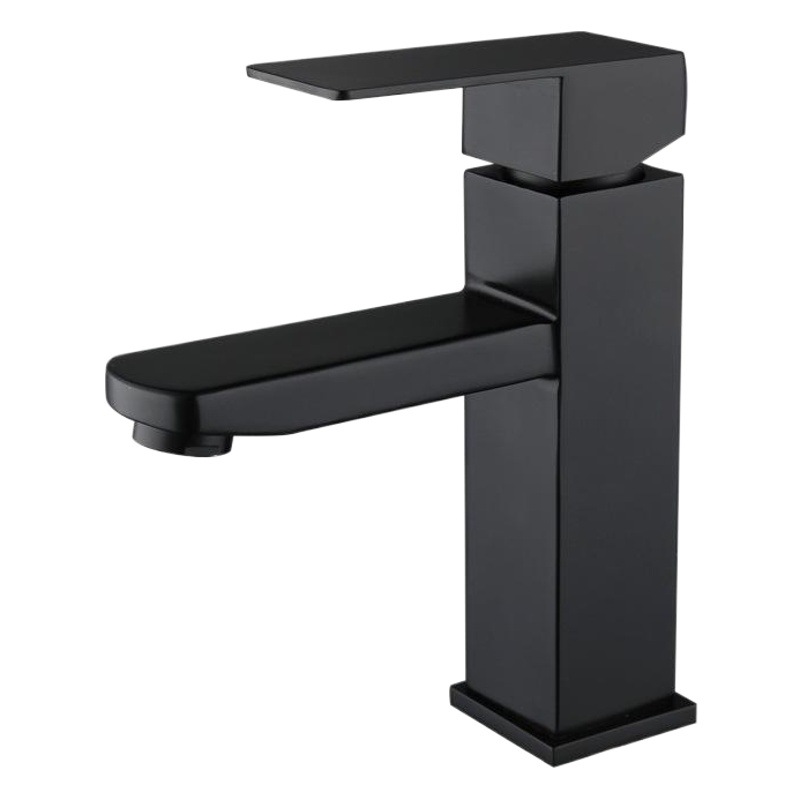 304 de acero inoxidable negro lavabo grifo caliente y fría pintura de estilo europeo baño cuadrado grifo de lavabo de un solo agujero