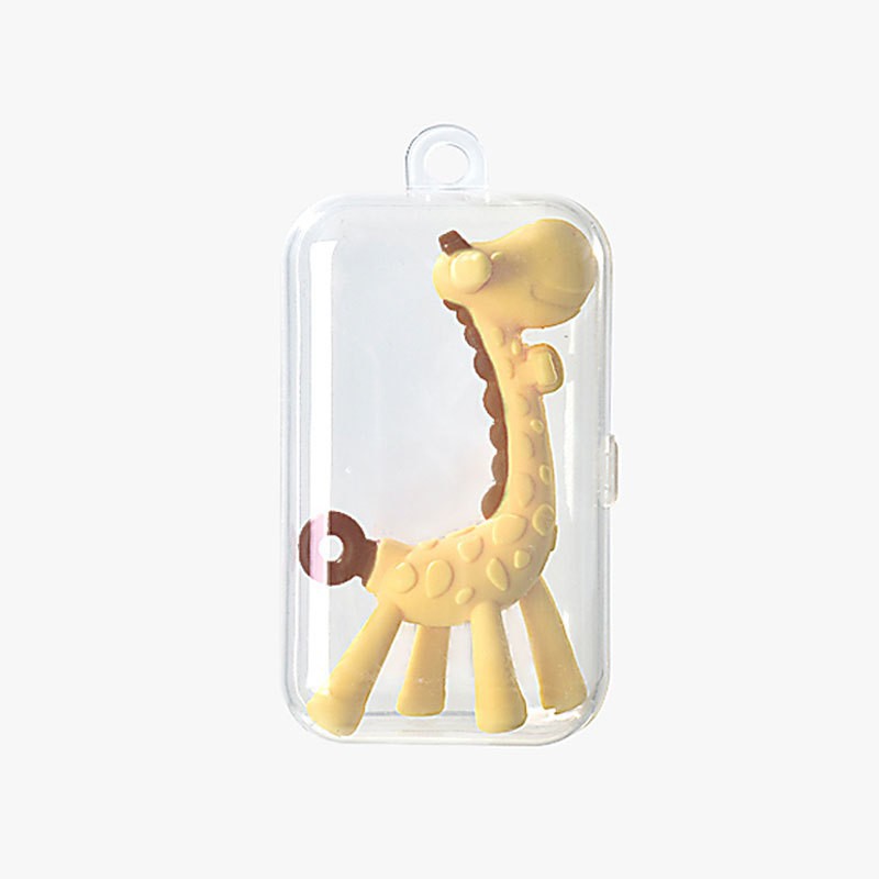 Venta directa de fábrica ciervo jirafa mordedor bebé anti-comer mano tridimensional juguete de silicona completo en caja mordedor palo