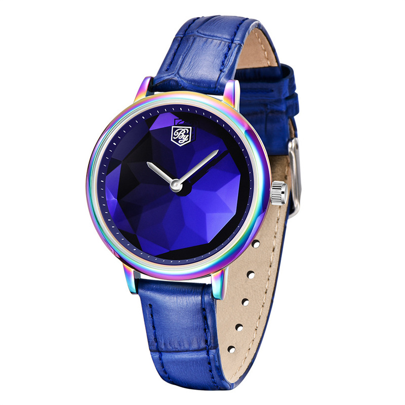 Benyar binya nueva moda corte de cristal patrón dial moda señoras cuarzo cinturón reloj de pulsera femenina 5157L