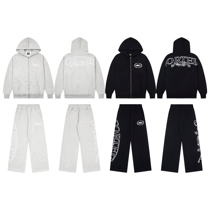 Cortez American-Style Trendy Brand Alcatraz Zip-Up Hoodie Loose High Street Set Letter Print Sweatshirt and Pants Cortez American-Style Trendy Brand Alcatraz Zip-Up Hoodie Loose High Street Set Letter Print Sweatshirt and Pants