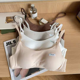 莫代尔无痕内衣薄款小胸聚拢上托防下垂收副乳无钢圈透气文胸1063