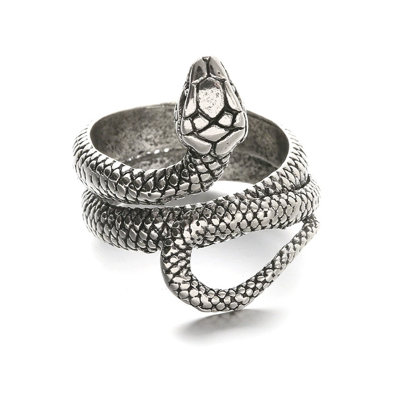 Adjustable Retro Snake Ring, Alloy with Gold Plating, Punk Style, One Size