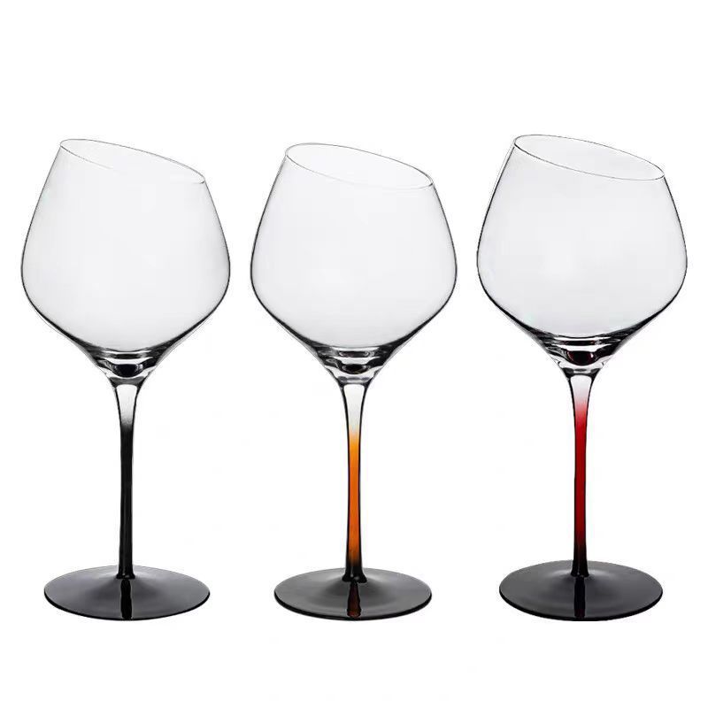 Taza de vino tinto casera taza de pie alto taza de vino blanco de champagne