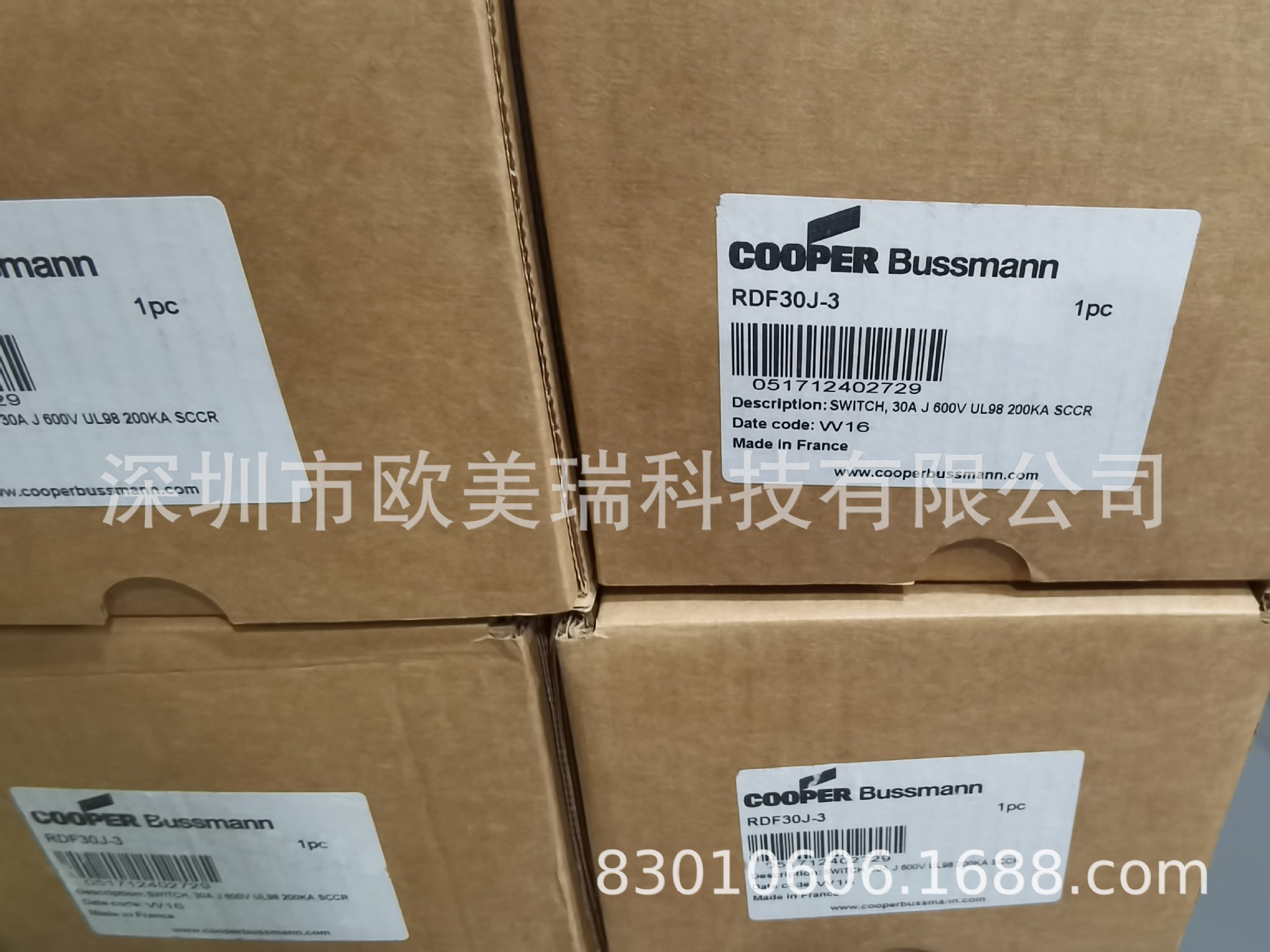 美国BUSSMAN保险丝座RDF30J-3 全新原装当天发货 议价