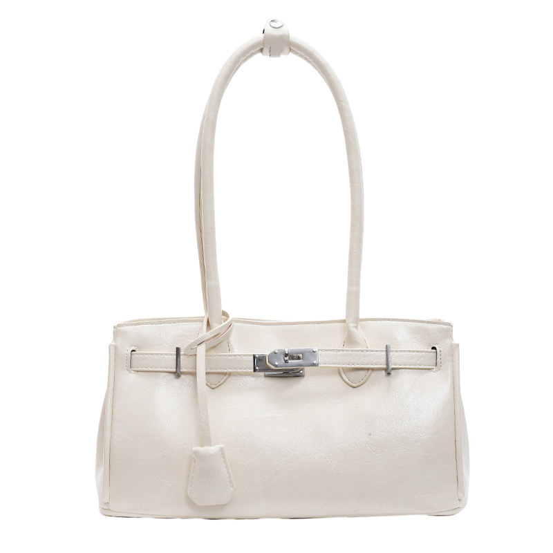 Cross-Border Retro Texture Handheld Kelly For Women 2025 New Trendy Solid Color Shoulder Stylish Versatile Underarm Bag_voghion.com