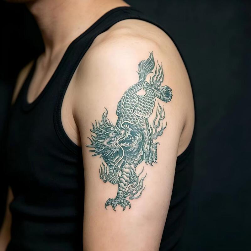 New waterproof and sweatproof semi-permanent herbal tattoo stickers, animal half-arm patterns, juice tattoo stickers, available for wholesale