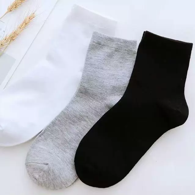 100双纯色中筒百搭长袜男女袜懒人免洗一次性地摊厂家直销袜子批