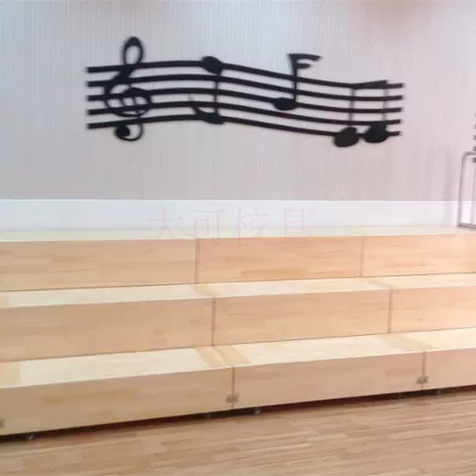 学校音乐教室橡胶木合唱台学生用舞台可移动带轮大合唱站台