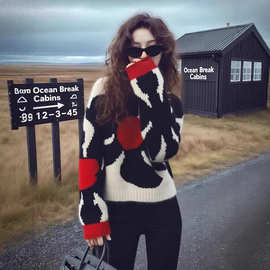 现货 2025冬季小众不撞款慵懒风法式独特别致高级感花朵厚毛衣女