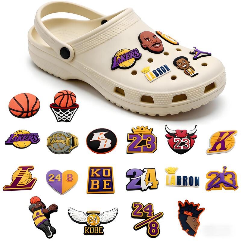 Nba Croc Shoe Accessories Shoe Charms Basketball Team Style Shoe Buckles Cross-Border Same Style Accessories Factory Wholesale