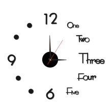 3d wall clock 亚马逊创意亚克力挂钟diy时钟 静音墙贴钟厂家供应