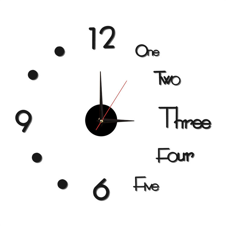 3D Wall Clock Amazon Creative Acrylic Wall Clock DIY Clock Silent Wall Sticker Clock Manufacturer Supply